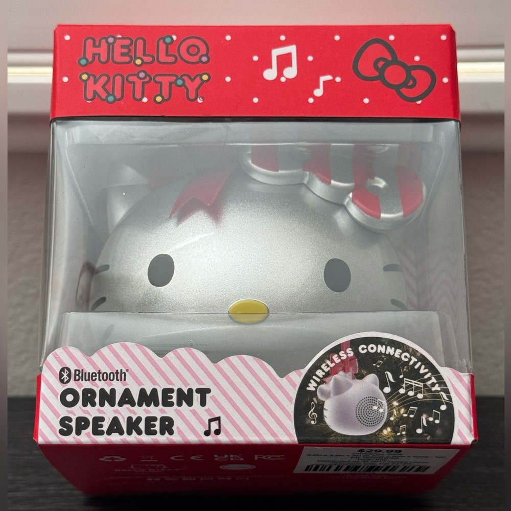 NEW Sanrio Hello Kitty Silver Ornament Speaker — Bluetooth Wireless Radio NIB